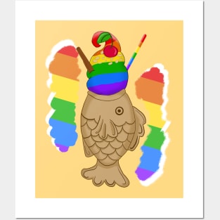 Pride Taiyaki Ice cream-Gay/LGBT flag Posters and Art